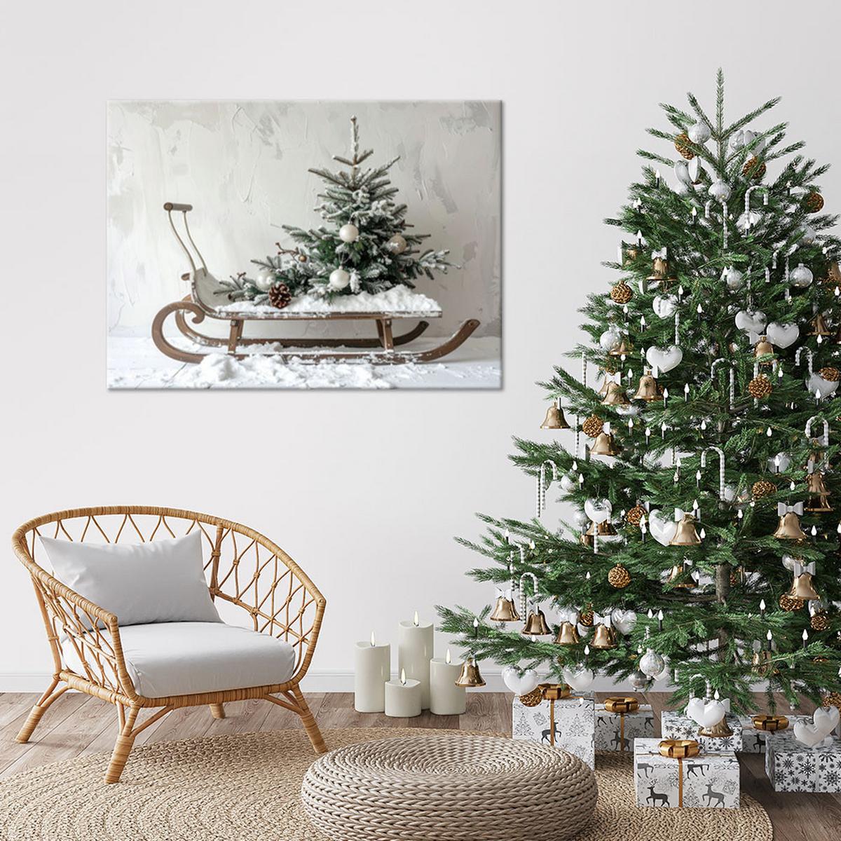 LEINWANDBILD Weihnachten 30x20cm - Grau, Textil (30/20cm) - Feeby