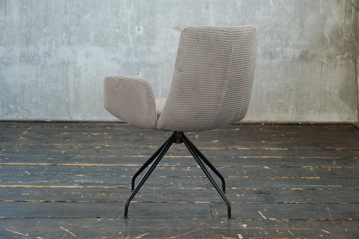 DREHSTUHL NEW CHARME Steingrau Cord (1er-Set) - Grau, Textil (59/87/66cm) - KAWOLA