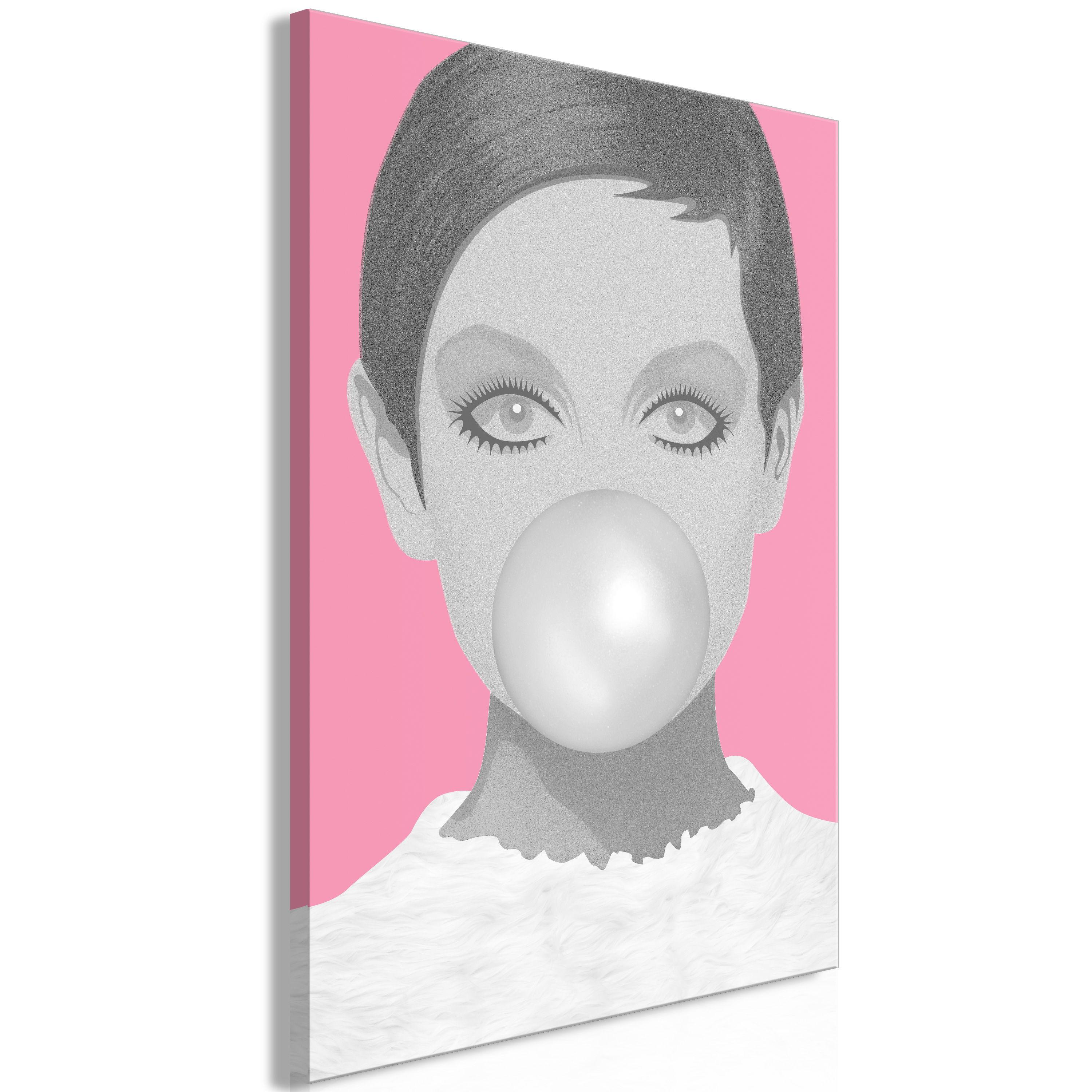 KUNSTDRUCK Grau 40/60 cm - Pink/Grau, Textil (40/60cm) - KUNSTLOFT