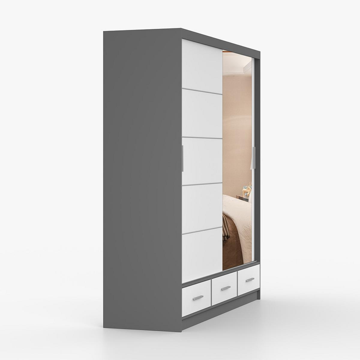 KLEIDERSCHRANK Florence 203 cm, 203/218/61, 2-türig, weiß - Weiß, Holzwerkstoff (203/218/61cm) - imoebel24