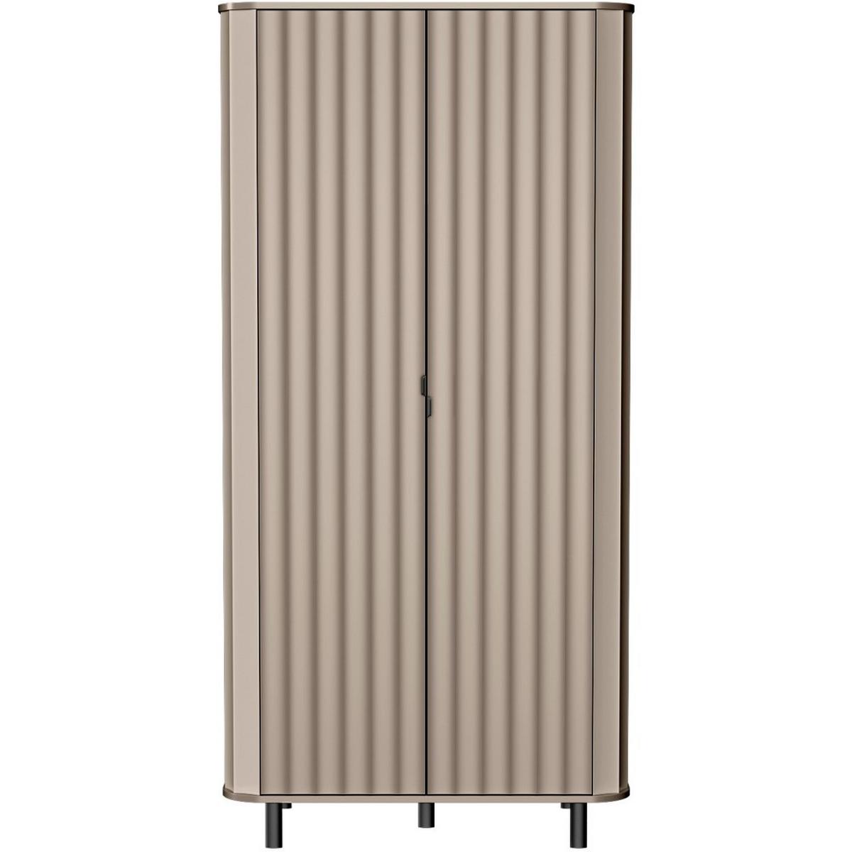 DREHTÜRENSCHRANK Nevada mit zwei Türen 98 cm Taupe - Taupe/Schwarz, Holzwerkstoff/Metall (98/200/55cm) - Beautysofa