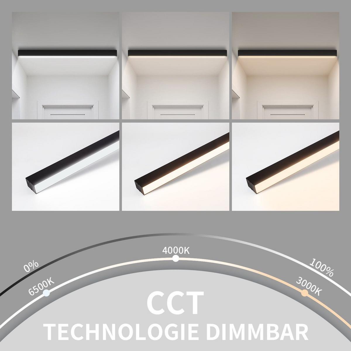 LED-DECKENLEUCHTE Werner 53.6/3.5/5.5 cm - Schwarz, Metall (53.6/3.5/5.5cm) - Nettlife