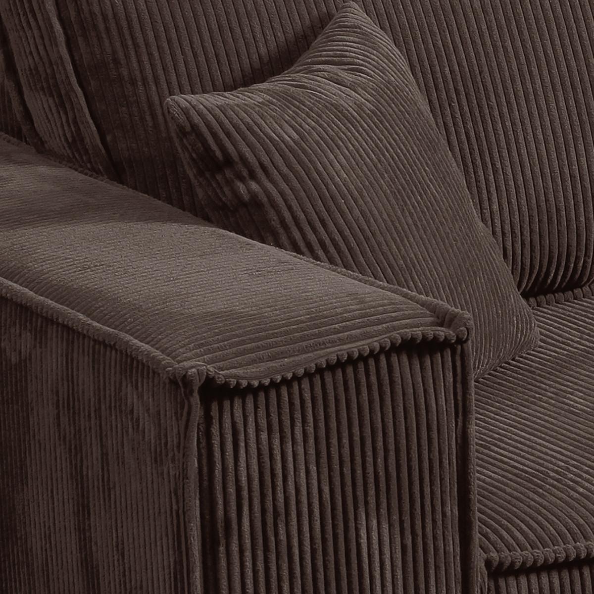 SOFA Isaac 4 Sitzplätze Braun - Braun, Holzwerkstoff (255/85/105cm) - Petits-meubles