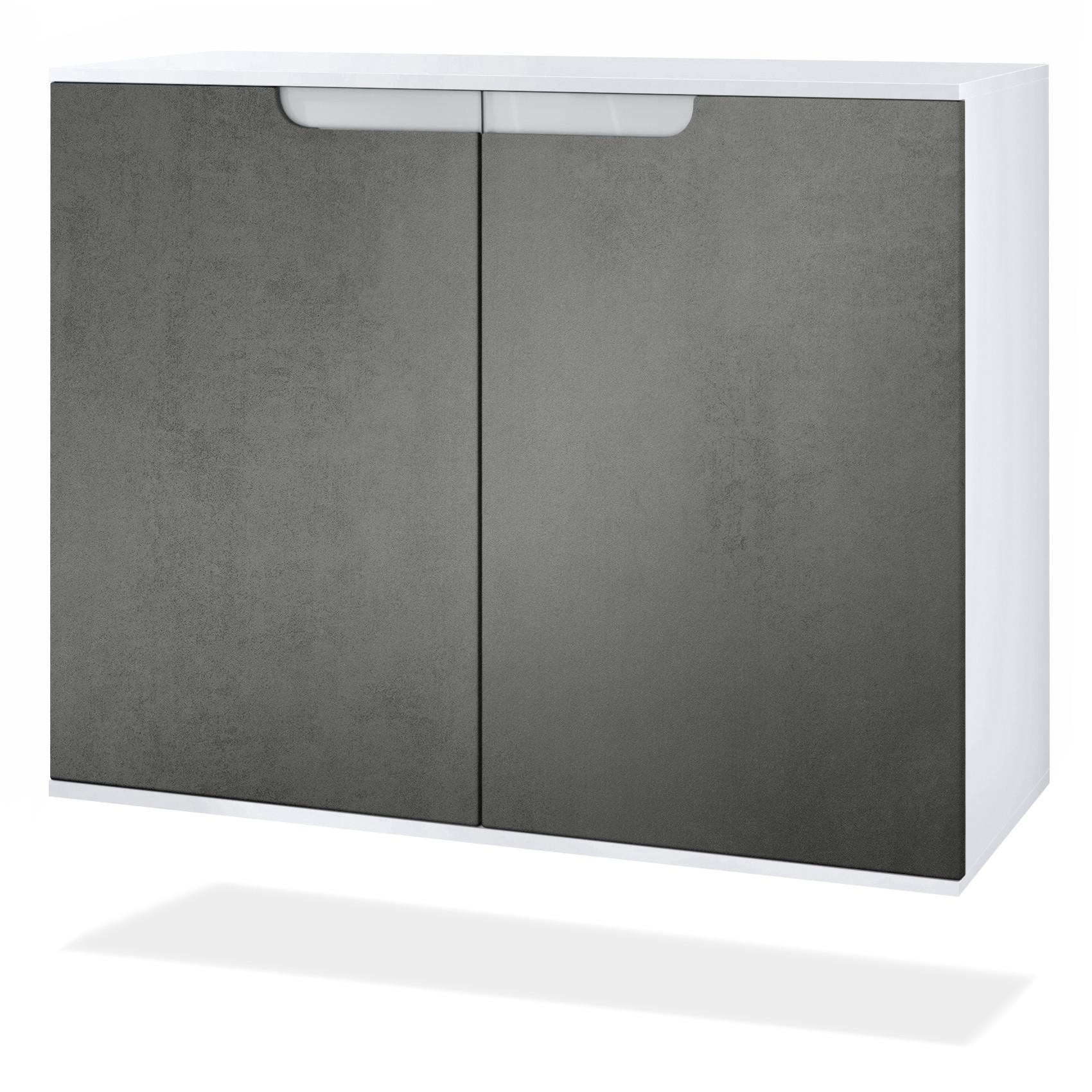 KOMMODE Sylt Beton Dunkel Optik - Dunkelgrau, Holzwerkstoff (92.5/73.5/35cm) - Vladon