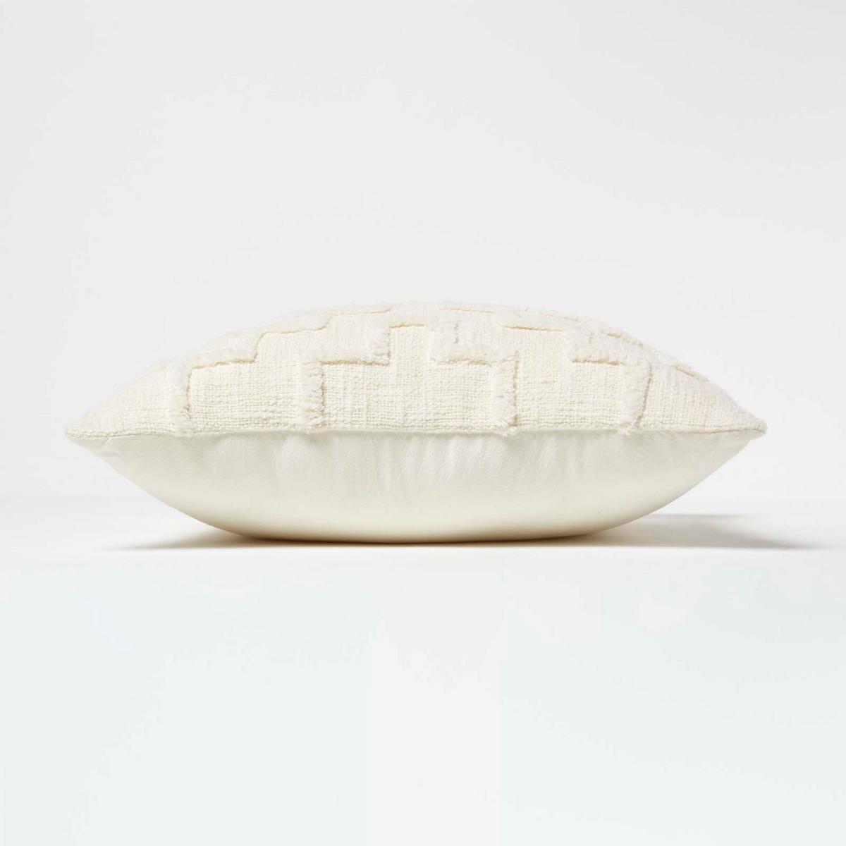 DEKOKISSEN Tufted creme 45/45 cm geometrisch - Creme, Textil (45/45cm) - Homescapes