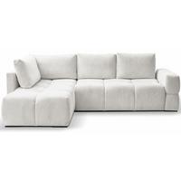 ECKSOFA Taremi mit Chenillebezug Weiß, beidseitig - Schwarz/Weiß, Textil (267/185cm) - Selsey