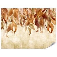 FOTOTAPETE Blätter Pflanzen Natur für Wohnzimmer 250x175 - Beige/Rot, Papier (250/175cm) - Muralo
