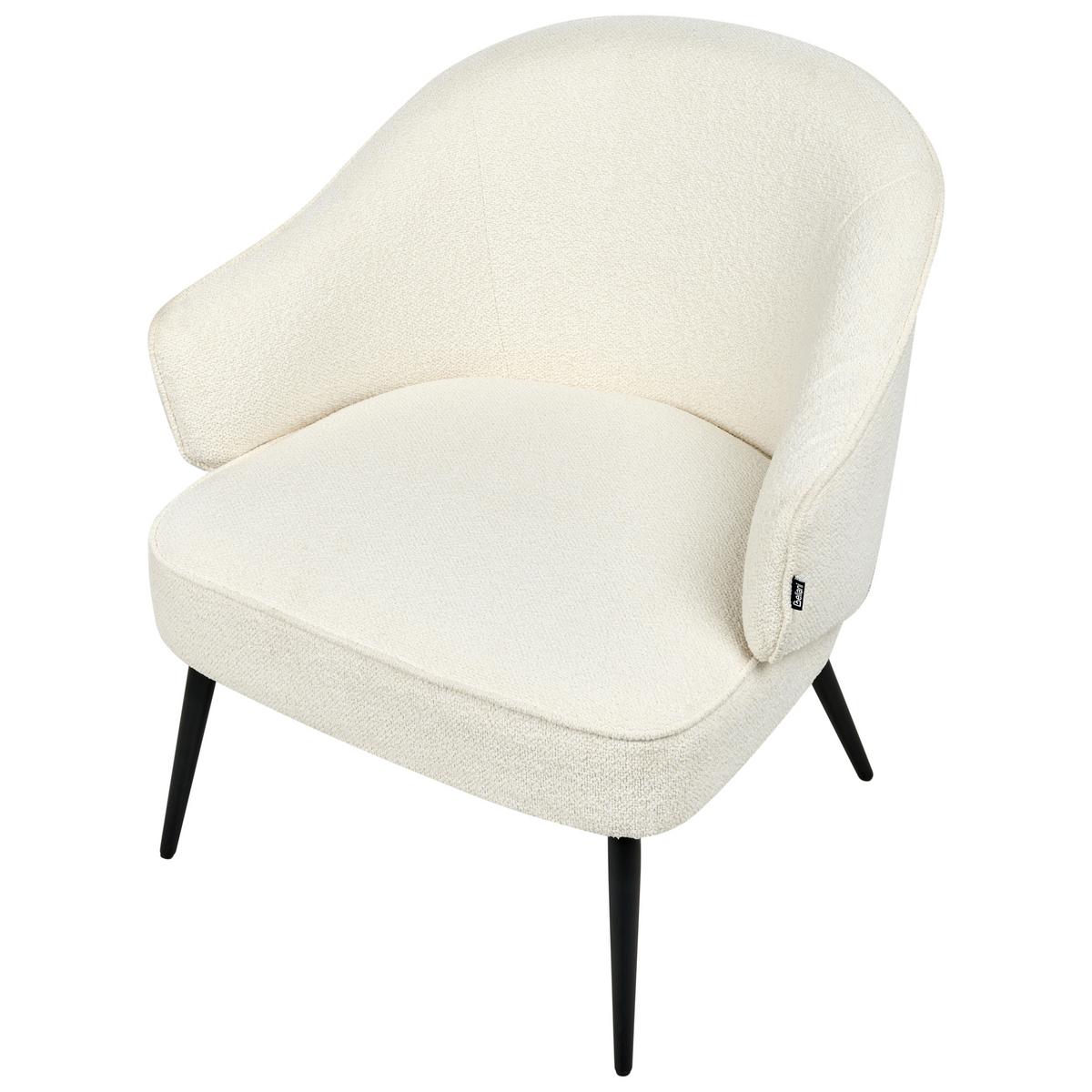SESSEL Cremeweiß Kayla - Schwarz/Weiß, Textil (70/77/76cm) - Beliani