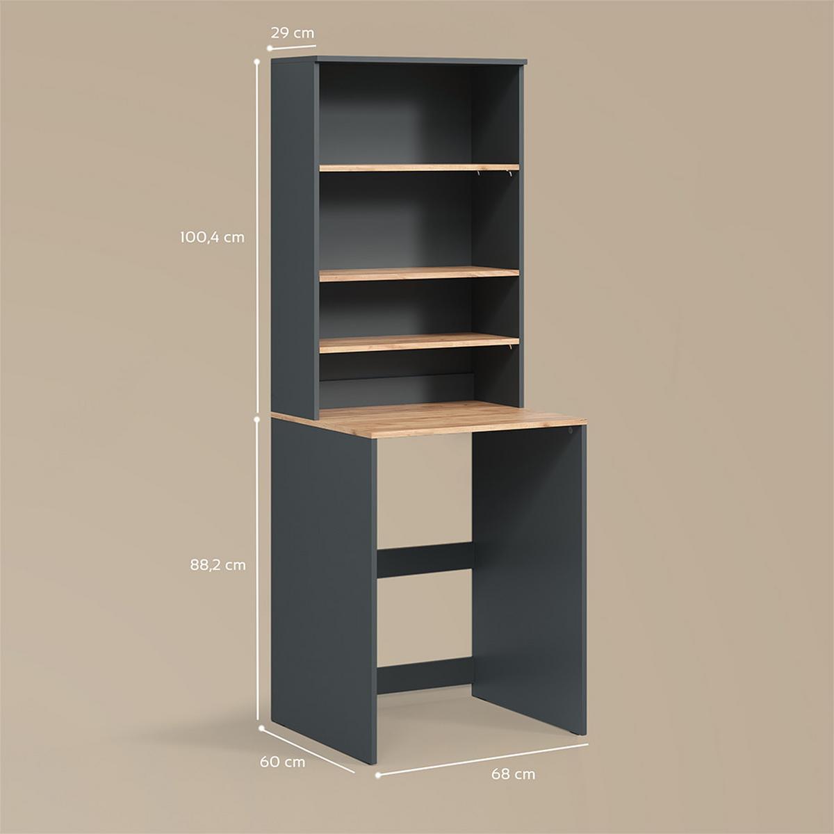 WASCHMASCHINENSCHRANK Paolina Anthrazit/Goldkraft Eiche 66 x 88.2 cm 2 Teile mit Regal - Honigeiche/Anthrazit, Holzwerkstoff (66/88.2/60cm) - Livinity®