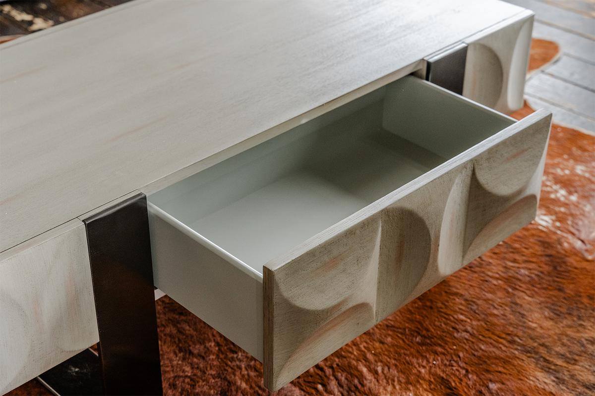 LOWBOARD MARGO Grau Metall, Holz - Grau, Metall (120/40/60cm) - KAWOLA