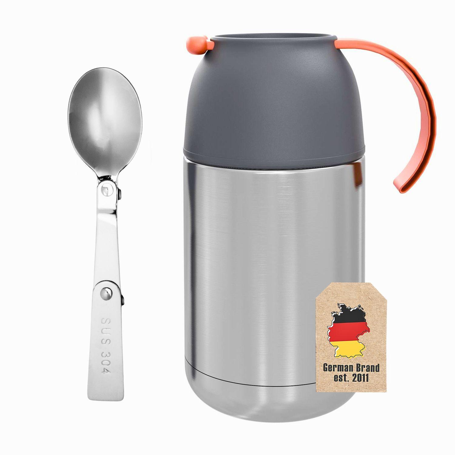 THERMOBEHÄLTER 650ml Auslaufsicher - Grau, Metall (0.65L) - Intirilife