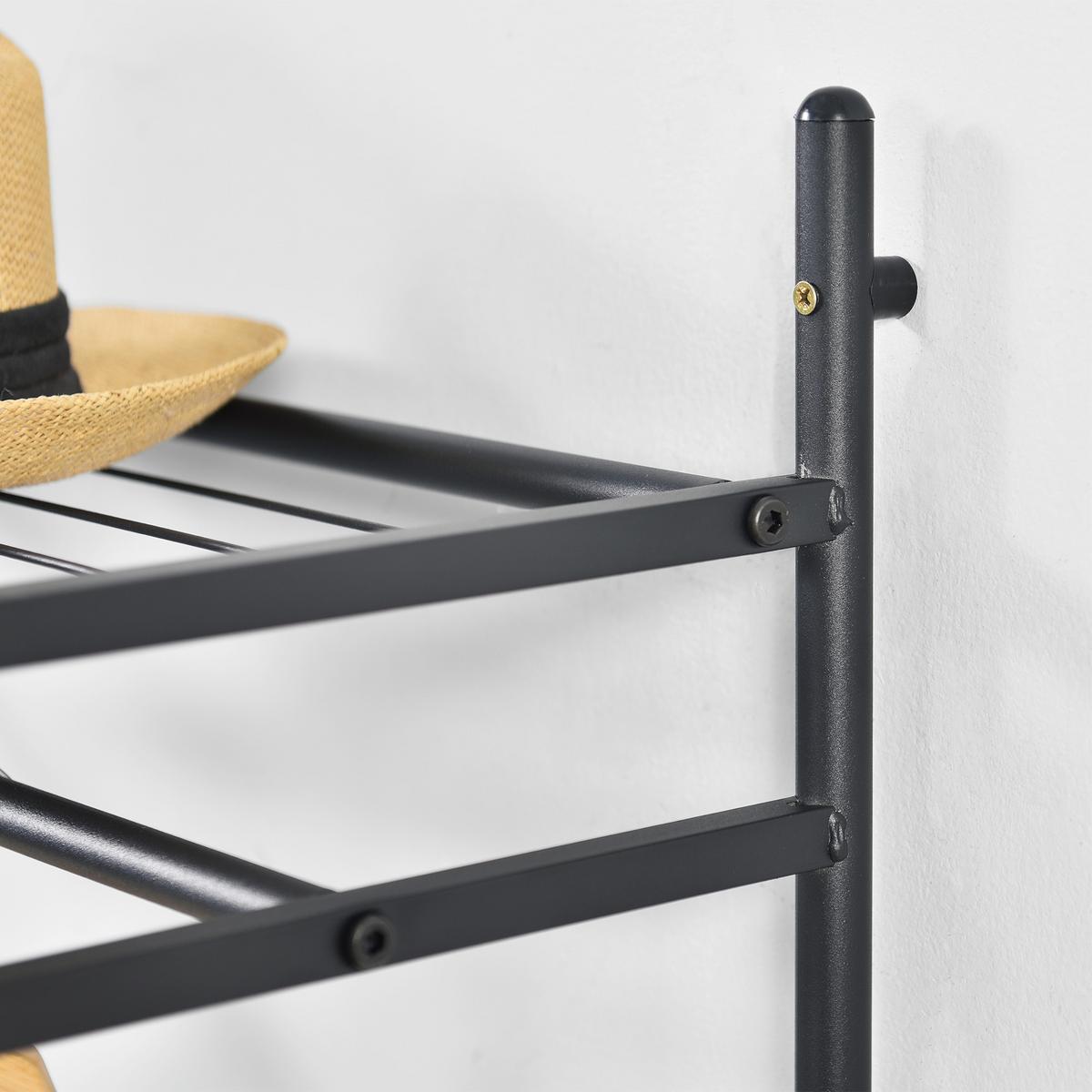 GARDEROBENSTÄNDER - Schwarz, Metall (150/150/40cm) - [en.casa]