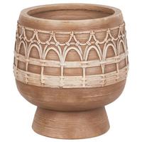 PFLANZTOPF Braun Cicuta - Beige/Braun, Stein (30cm) - Beliani
