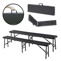 KLAPPBANK Mark - Schwarz, Kunststoff/Metall (180/43/25cm) - [en.casa]