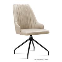 ESSZIMMERSTUHL drehbar (8er-Set) Doreen 52x91x60 Schwarz/Natur - Schwarz/Naturfarben, Kunststoff (60/91/52cm) - 58aufmkessel
