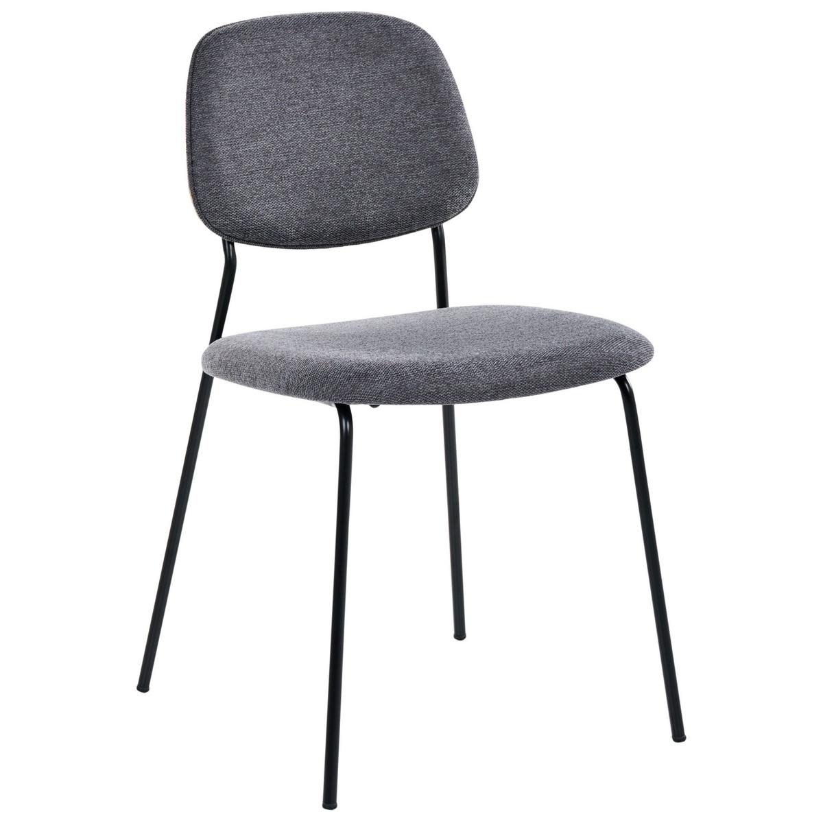 ESSZIMMERSTUHL 4er-Set Stoff Grau Riley - Grau, Textil (48/83/52cm) - Beliani