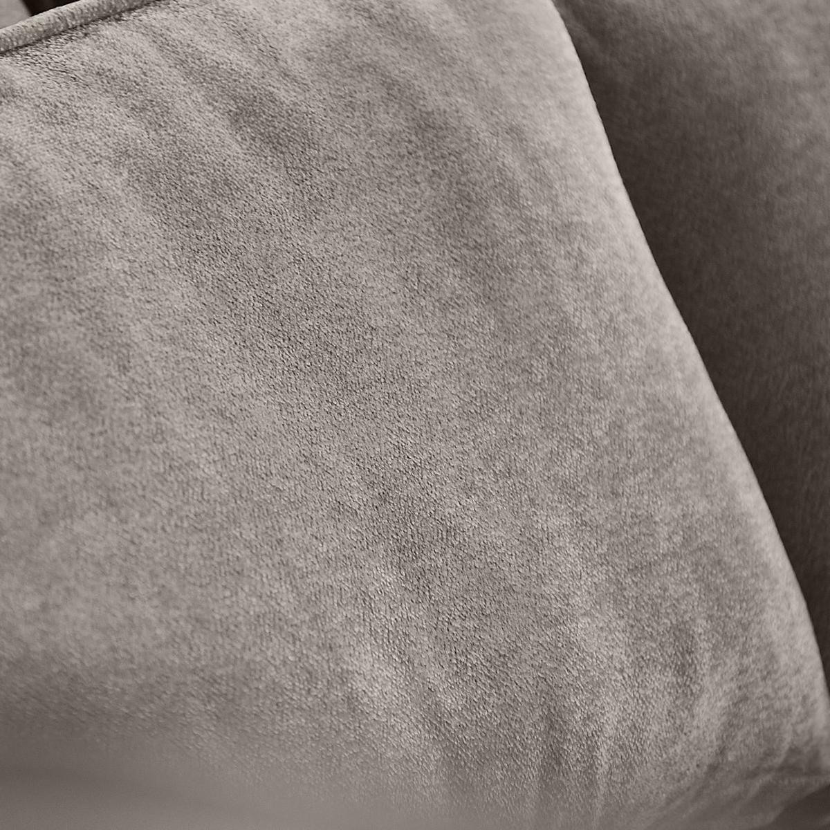 ECKSOFA Pablo ohne Schlaffunktion, mit abgerundeter Ottomane, links, Cappuccino, Velourstoff - Cappuccino, Textil (319/196cm) - Beautysofa