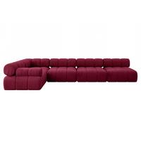 ECKSOFA modulares Sofa Mende-L3 - 380x190x70 cm Bordeauxrot Velours - Bordeaux, Holzwerkstoff/Textil (380/190cm) - ALTDECOR