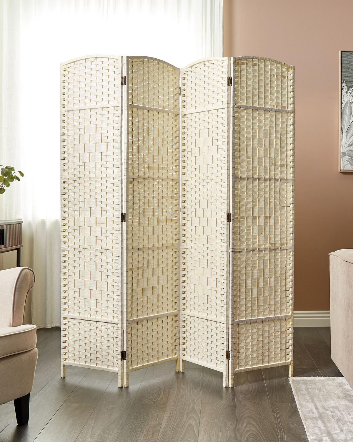 RAUMTEILER 4-teilig Hellbeige 163/170 cm Lappago - Beige, Papier (163/170/2cm) - Beliani