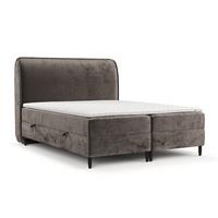 BOXBETT Lunaro 140/200 cm Braun im Lotta Stoff - Schwarz/Braun, Holz/Holzwerkstoff (140/200cm) - AltaBeds