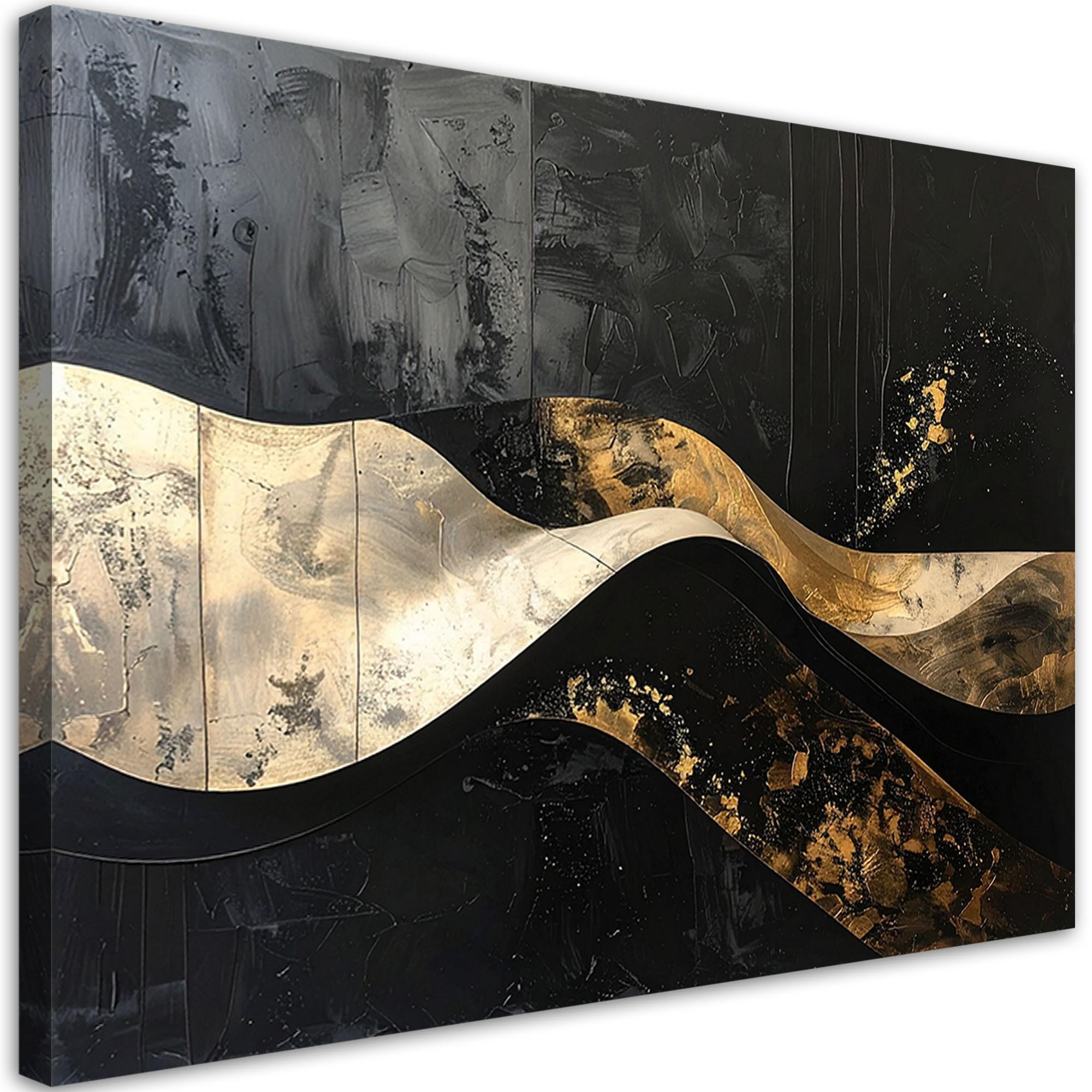 LEINWANDBILD Abstraktion 120x80cm - Schwarz, Textil (120/80cm) - Feeby