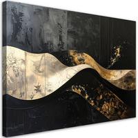 LEINWANDBILD Abstraktion 120x80cm - Schwarz, Textil (120/80cm) - Feeby