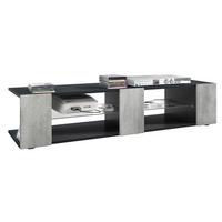 LOWBOARD Movie Fronten in Beton Oxid Optik - Hellgrau, Holzwerkstoff (134/29/39cm) - Vladon