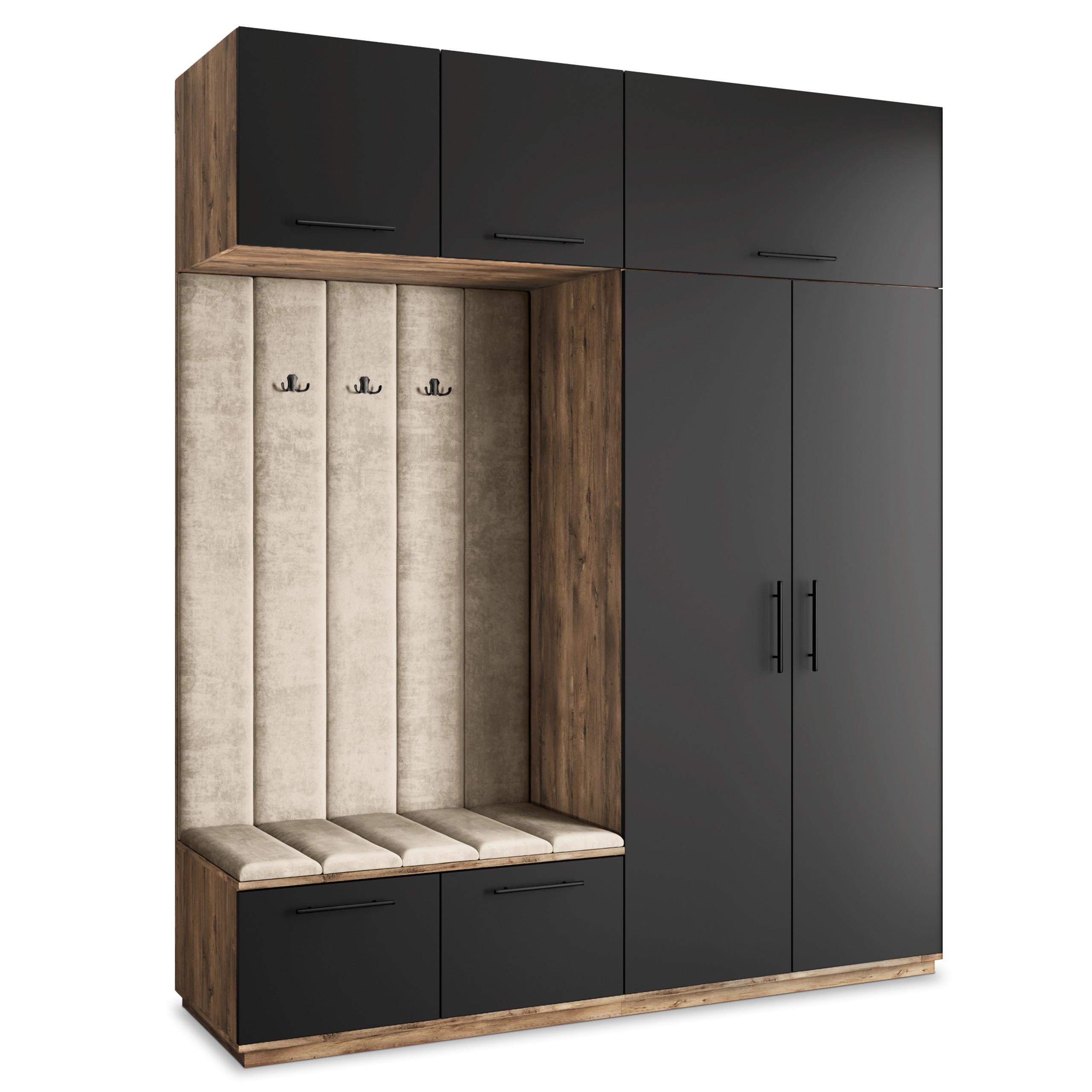 GARDEROBENSCHRANK REMA 200/240/60 cm Modern Eichefarben - Eichefarben/Beige, Holzwerkstoff (200/240/60cm) - MASSENO