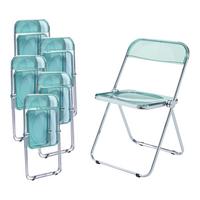 KLAPPSTUHL-SET Pornainen 6 TLG. - Mintgrün, Kunststoff/Metall (46/74/47cm) - [en.casa]