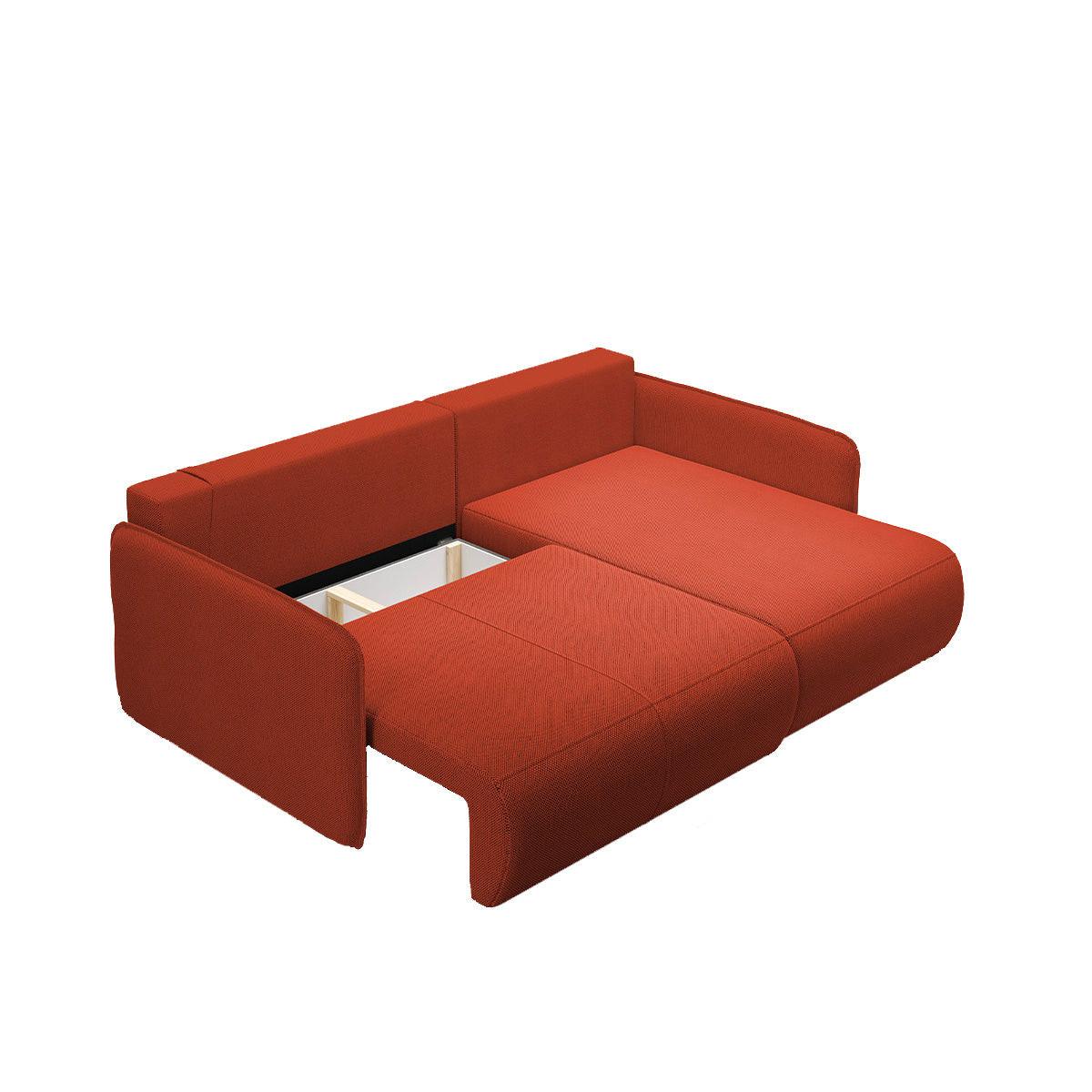 ECKSOFA Claudio 3 Sitzplätze Bordeaux - Rot, Holz (207/148cm) - Petits-meubles