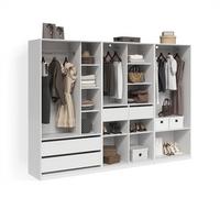 KLEIDERSCHRANK Trento Weiß 3er Set - Weiß, Holzwerkstoff (100/200/50cm) - Livinity®