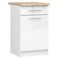 UNTERSCHRANK Weiß, Weiß Glanz 85/50/46 - Weiß Hochglanz/Weiß, Holzwerkstoff (50/85/46cm) - RAUMHIRSCH FURNITURE
