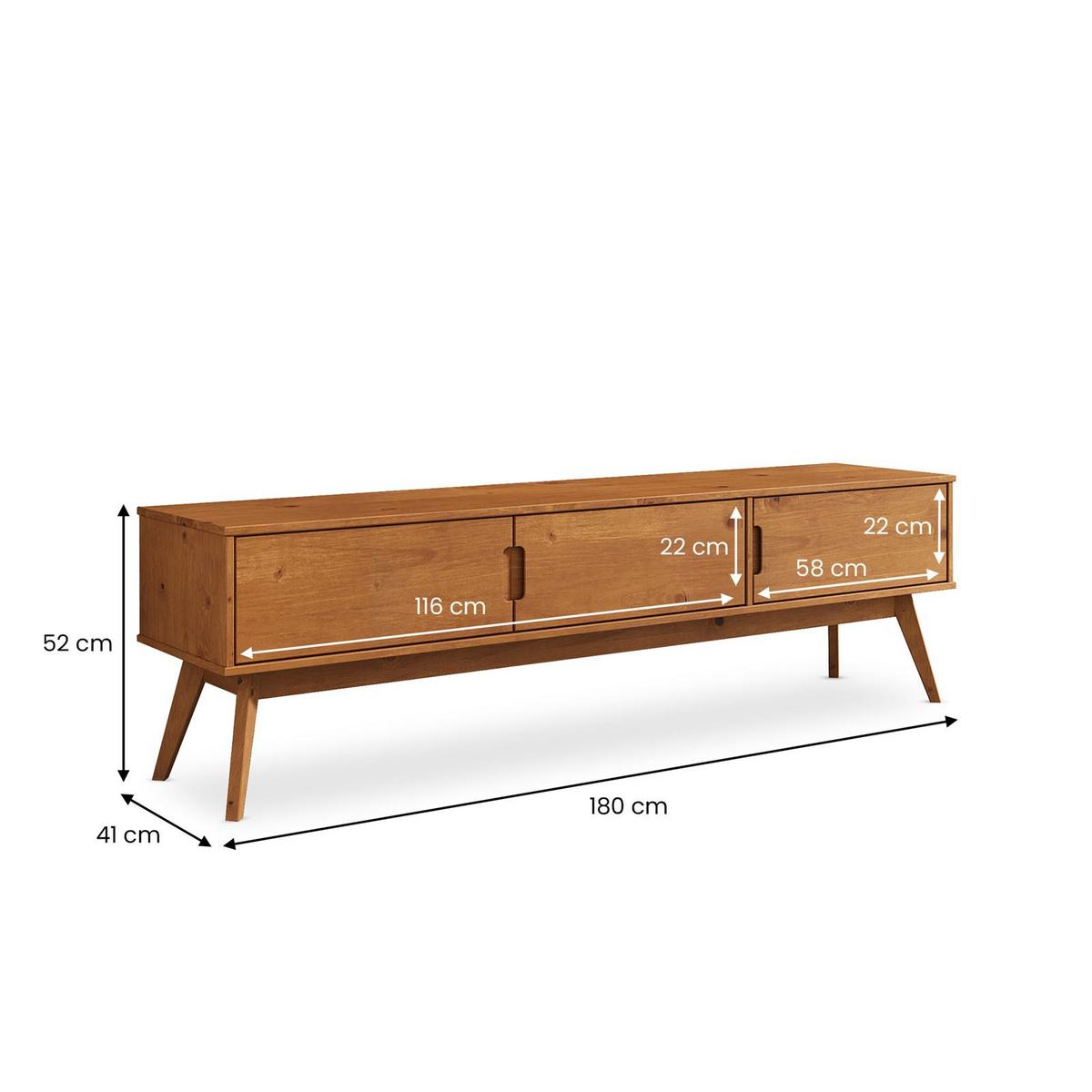 LOWBOARD TIVOLI Eiche - Eichefarben, Holz (180/52/41cm) - IDIMEX
