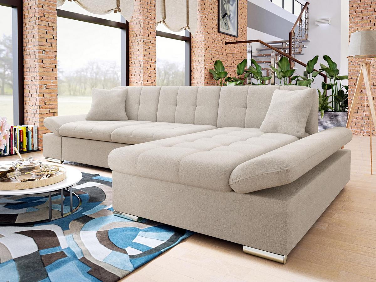 ECKSOFA Malwi, Seite: Rechts - Beige, Holz/Textil (278/161cm) - MIRJAN24