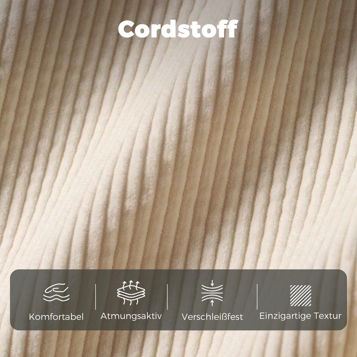 2-SITZER-SOFA Polyester Beige - Beige/Naturfarben, Holz/Textil (63/79/117cm) - HOMCOM