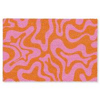 FUSSMATTE Muster - Rosa - Orange - Abstrakt - Modern Türmatte 90x60 cm - Pink, Kunststoff (90/0.4cm) - MuchoWow