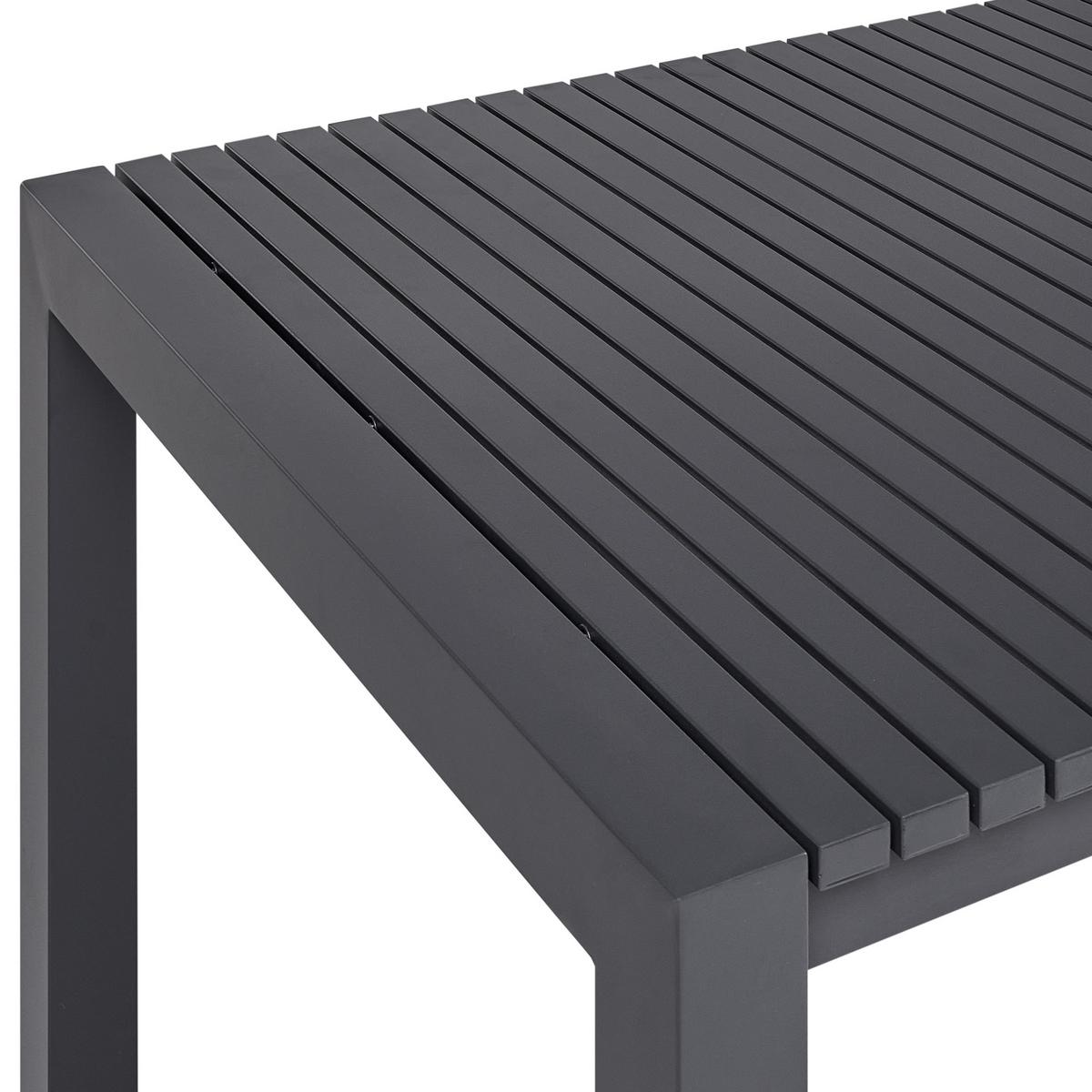GARTENTISCH Ausziehbar 160/220/90 cm Metall Dunkelgrau Ardesio - Dunkelgrau, Metall (160/90/75cm) - Beliani