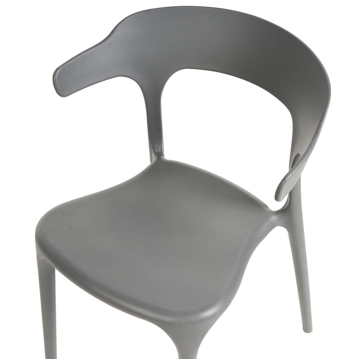 GARTENSTÜHLE 8er-Set Kunststoff grau Gubbio - Grau, Kunststoff (50/76/49cm) - Beliani