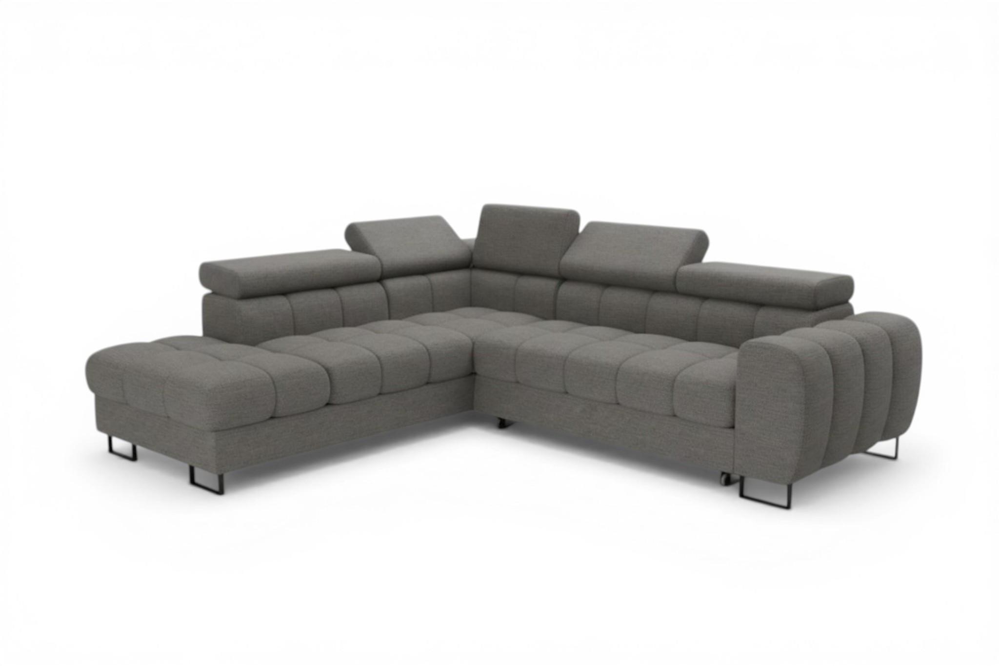ECKSOFA Bastien Max Mit Schlaffunktion - Dunkelgrau, Holzwerkstoff/Textil (225/260cm) - Fun Möbel