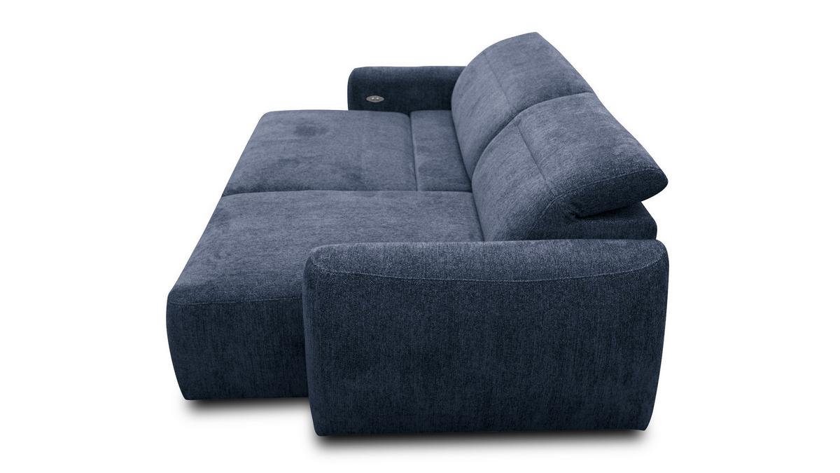 ECKSOFA NERO 4-Sitzer, dunkelblau - Schwarz/Dunkelblau, Holz/Textil (272/81/159cm) - Wozimo