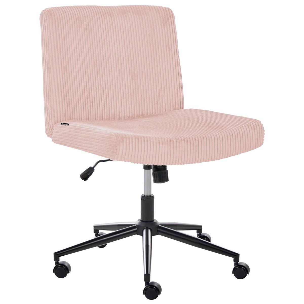 SCHREIBTISCHSTUHL Cord Pastellrosa Geddes - Pink, Textil (59/85/71cm) - Beliani