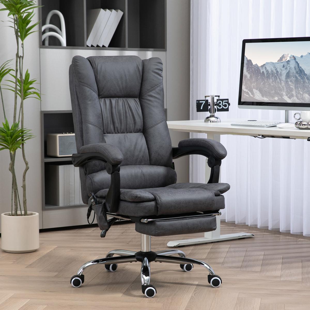 MASSAGE-BÜROSTUHL, Dunkelgrau - Dunkelgrau, Textil (70/118/64cm) - Vinsetto