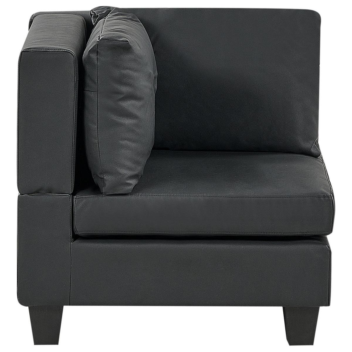 ECKMODUL Kunstleder Schwarz Unstad - Schwarz, Kunststoff (76/72/76cm) - Beliani
