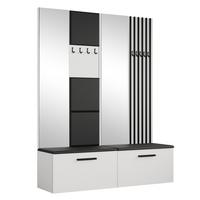 GARDEROBENSCHRANK MODULO 161,2/204/40 cm Modern Garderobe-Set Weiß - Schwarz/Weiß, Holzwerkstoff (161.2/204/40cm) - MASSENO