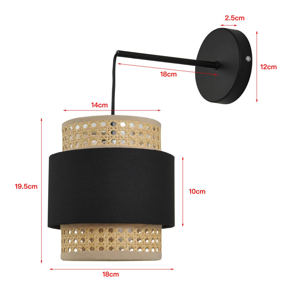 WANDLEUCHTE Southampton - Beige/Schwarz, Kunststoff/Metall (30/36/18cm) - lux.pro