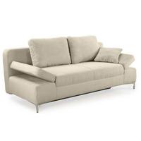 SCHLAFSOFA mit Bettkasten, Federkern, Armlehnen verstellbar B202/T103/H89 cm, Liegefläche 144x198 cm, Cord Beige Grau / 15203 - Chromfarben/Greige, Textil/Metall (202/89/103cm) - luma-home
