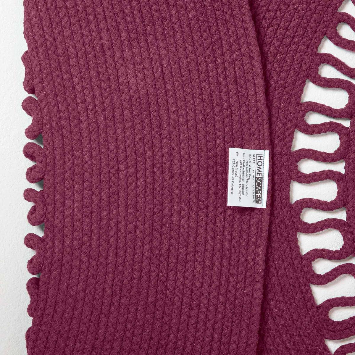 TEPPICH geflochten rund mit Häkel-Muster 150 cm - Weinrot, Textil (150/150cm) - Homescapes