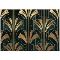 FOTOTAPETE Art Deco Gold Grün 350x250 cm - Multicolor, Papier (350/250cm) - Wallarena