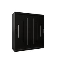 SCHWEBETÜRENSCHRANK 200/180/62 2-türig - Silberfarben/Schwarz, Holz/Kunststoff (180/200/62cm) - Abiks Möbel