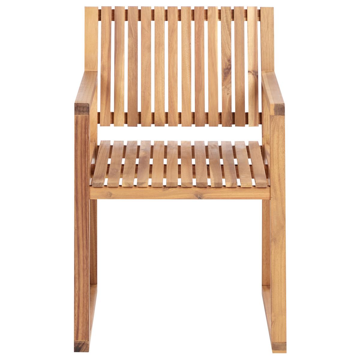 GARTENSTUHL 8er Set Grün Sassari II - Hellbraun/Grün, Holz (54/80/59cm) - Beliani